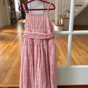 Beautiful girls pink plaid dress